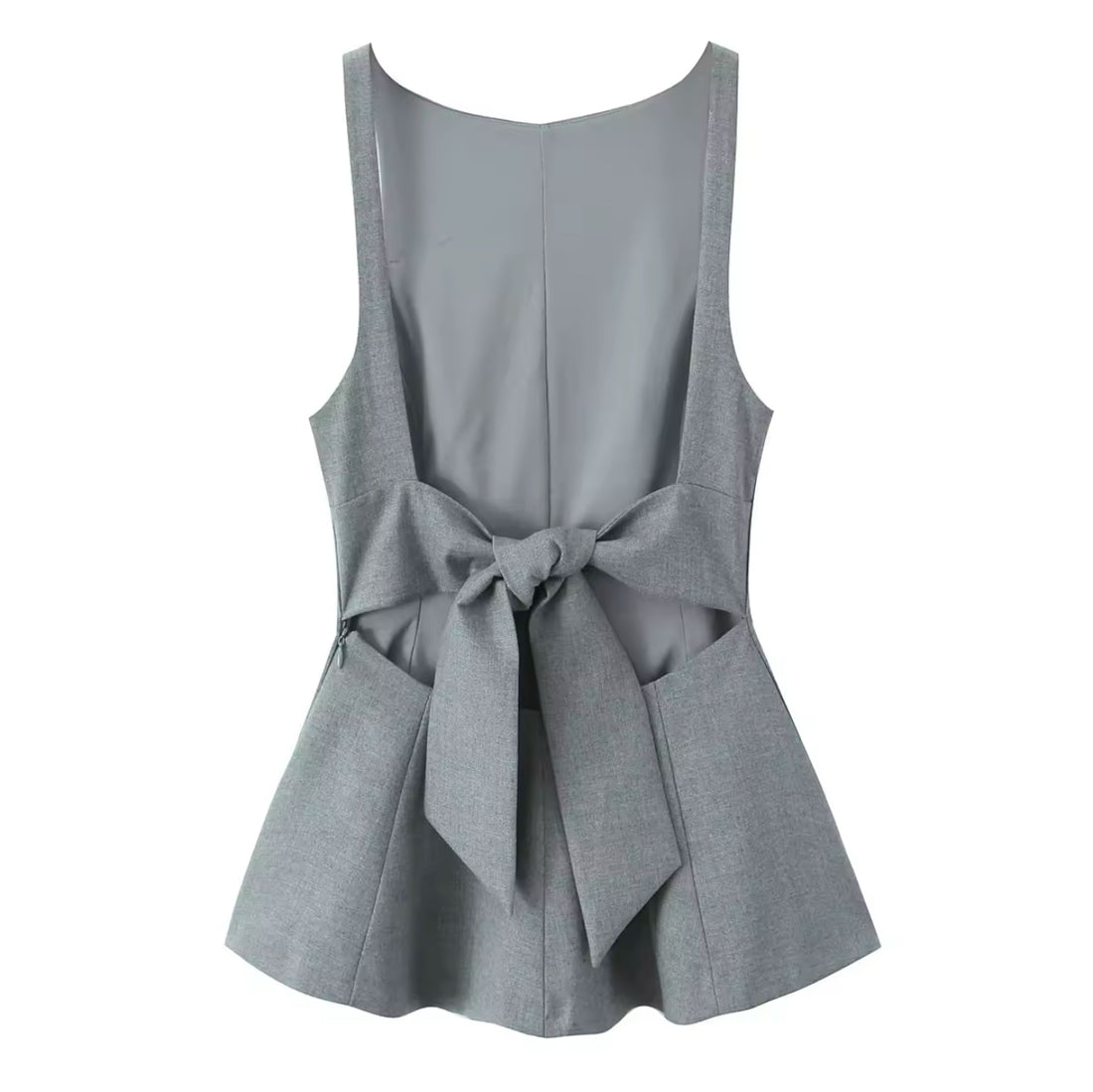 Tailliertes Peplum Top mit Bindeschleife