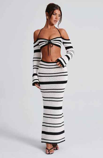Striella Knit Set – Black & Ivory Luxe Edition