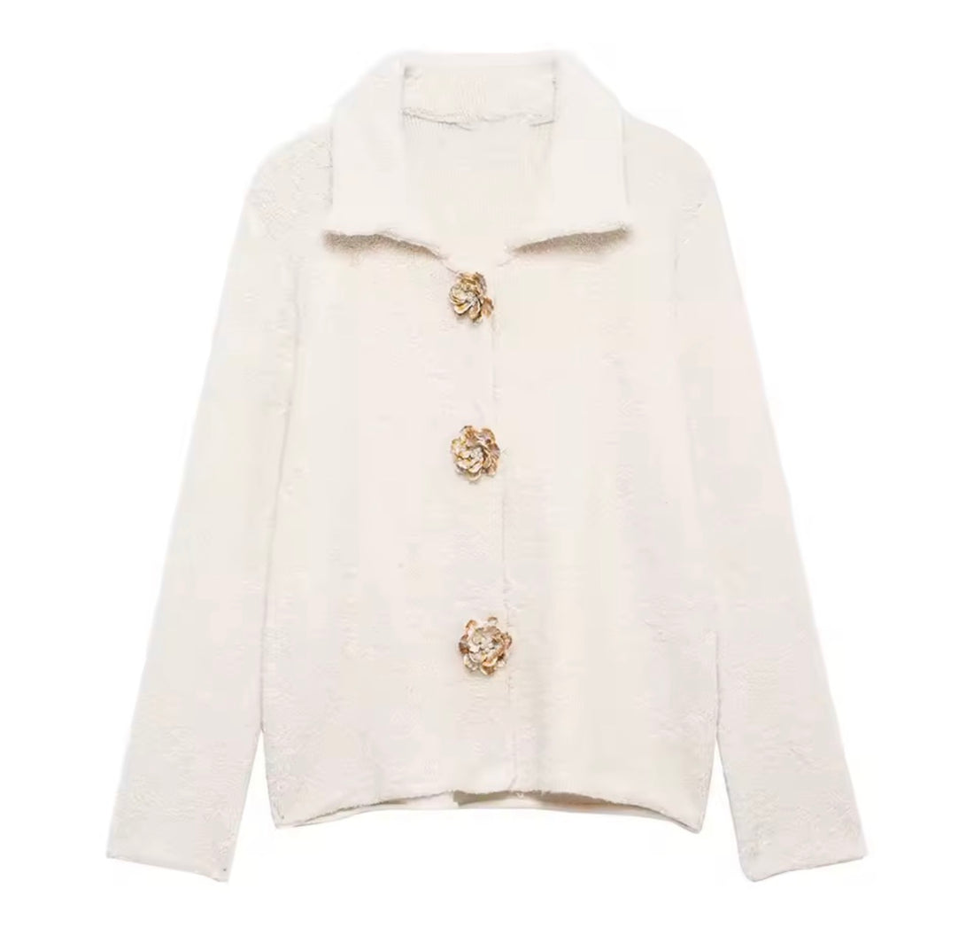 Eterna Damen Strickjacke mit großen Knöpfen – Elegante Cardigan Jacke
