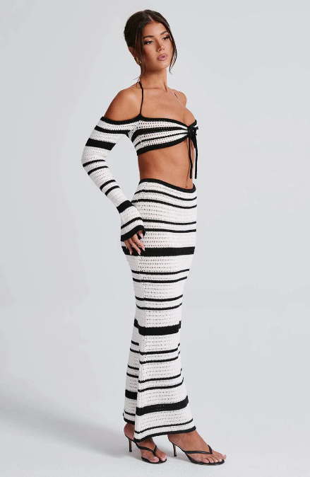 Striella Knit Set – Black & Ivory Luxe Edition