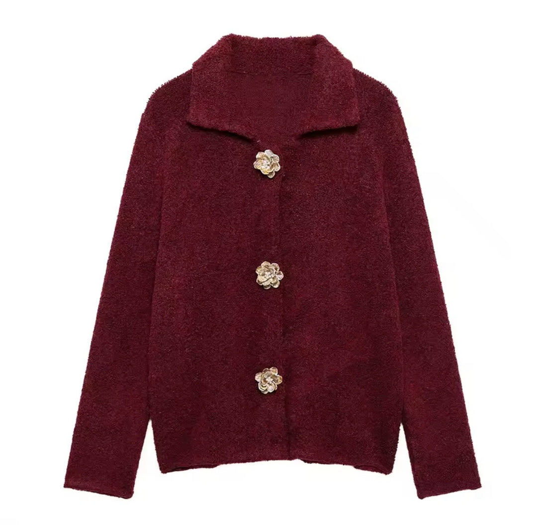 Eterna Damen Strickjacke mit großen Knöpfen – Elegante Cardigan Jacke