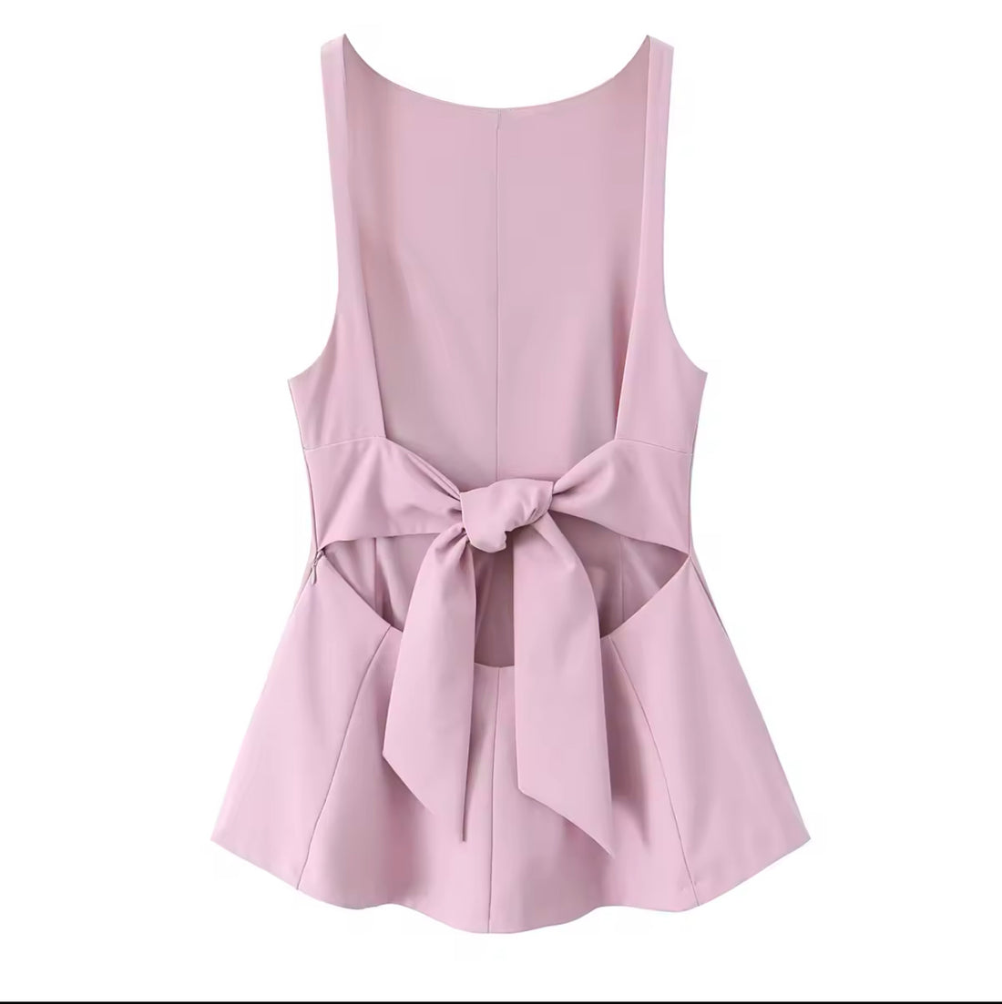 Tailliertes Peplum Top mit Bindeschleife