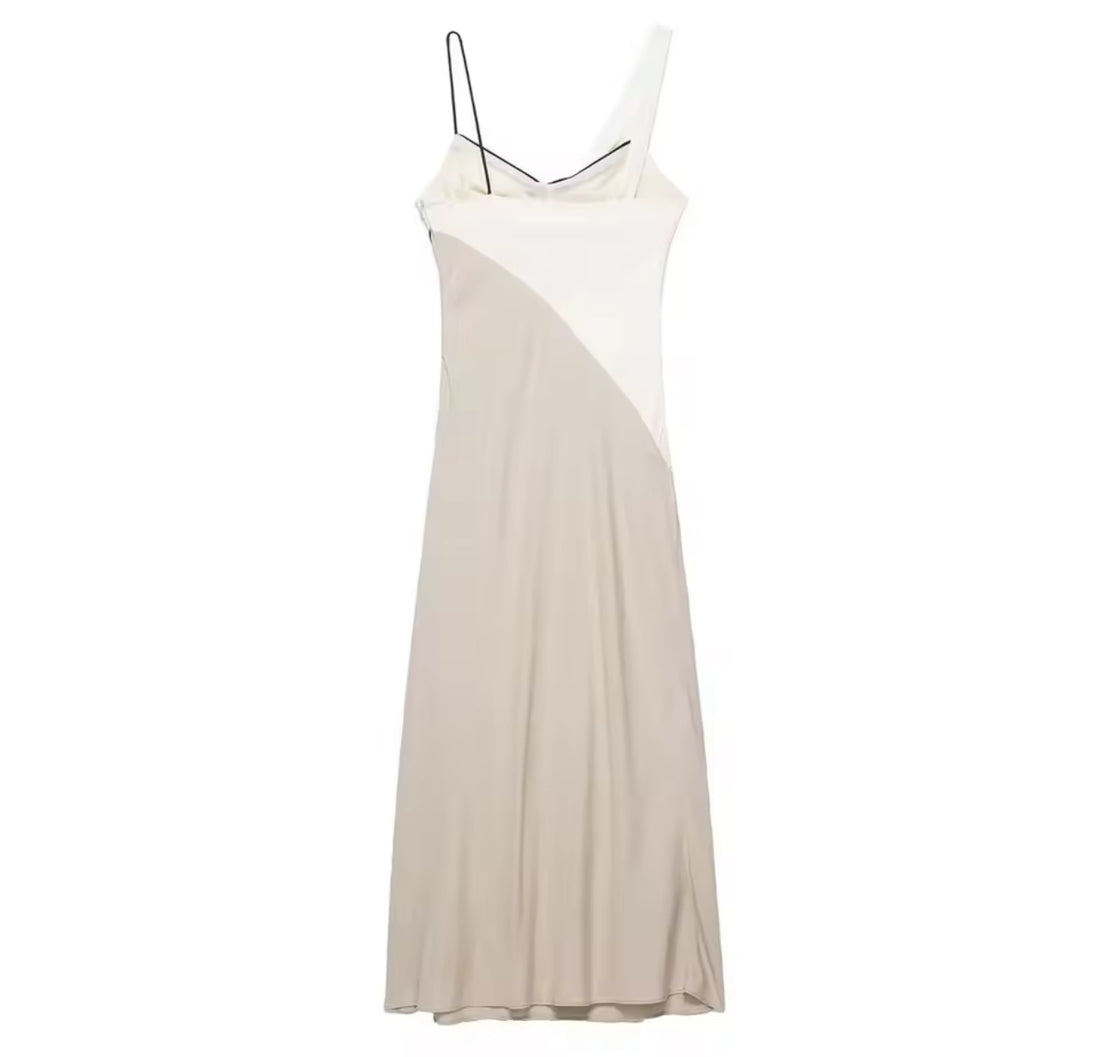 Maison Élan Satin Dress – Desert Pearl