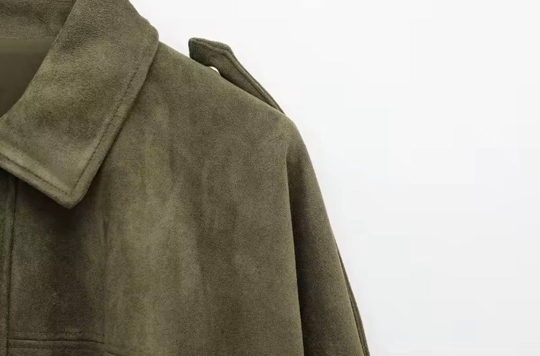 Oversize Damen Lederjacke Vintage Look – Herbst Winter Übergangsjacke