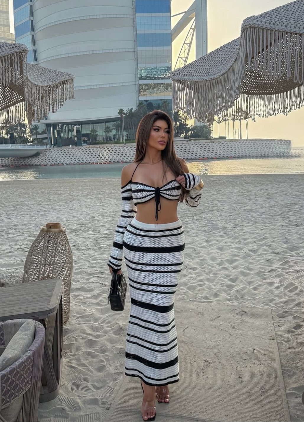 Striella Knit Set – Black & Ivory Luxe Edition