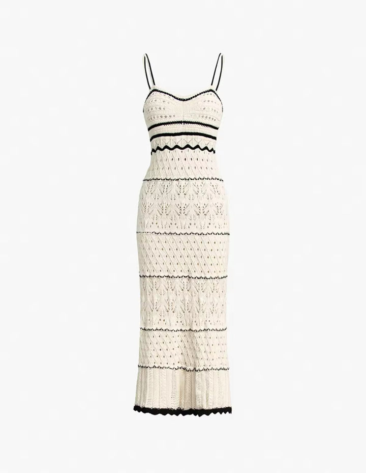 Leova Knit Elegance – Premium Häkelkleid Lang