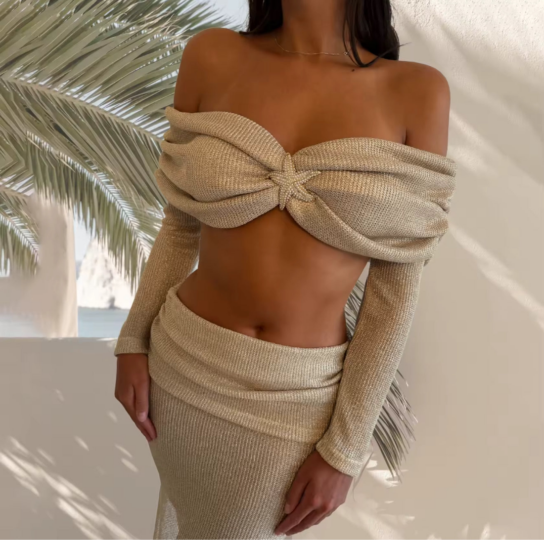 LUMÉA Gold Set – Off Shoulder Zweiteiler