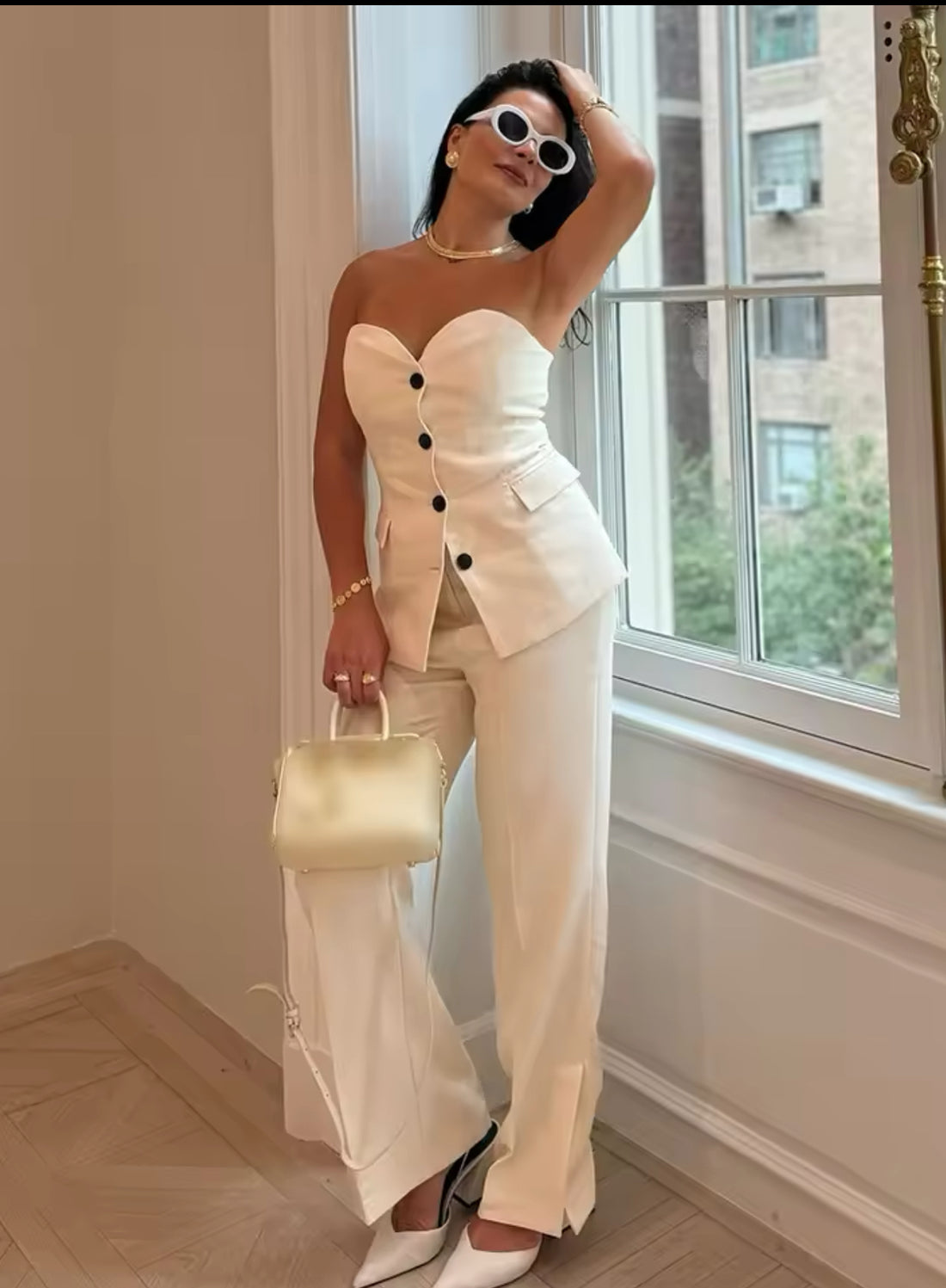 Elegance Chic Cream Blazer-Set – Zeitloser Stil und Eleganz