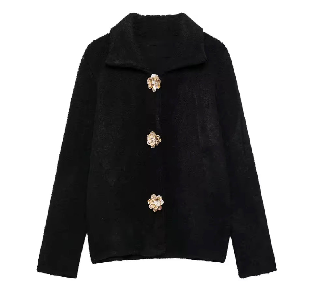 Eterna Damen Strickjacke mit großen Knöpfen – Elegante Cardigan Jacke