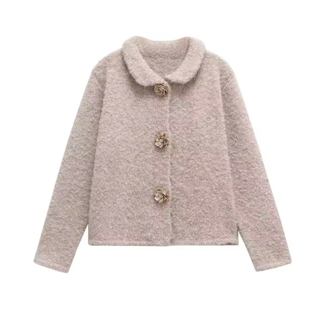 Eterna Damen Strickjacke mit großen Knöpfen – Elegante Cardigan Jacke