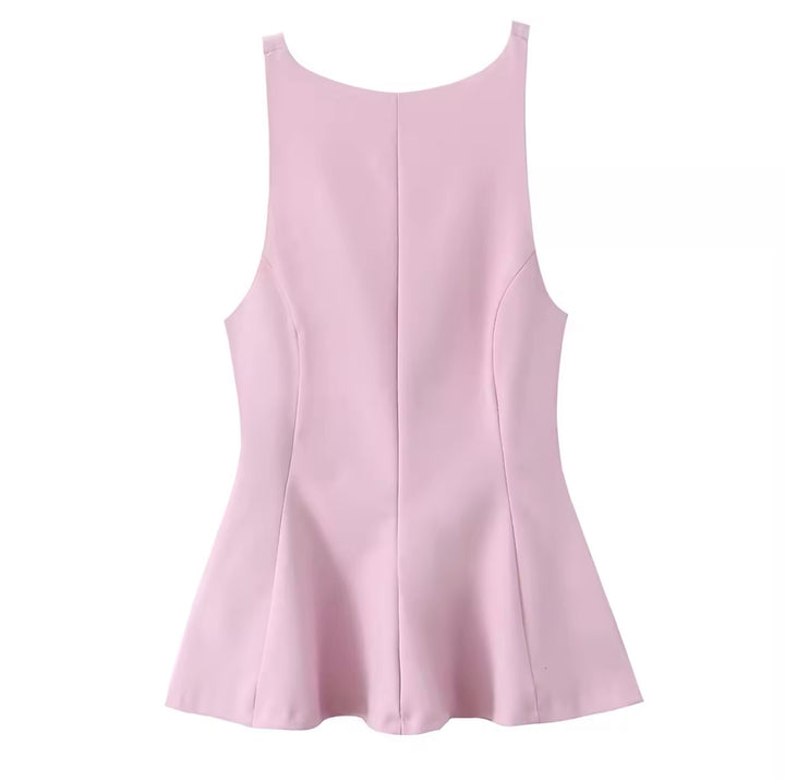 Tailliertes Peplum Top mit Bindeschleife