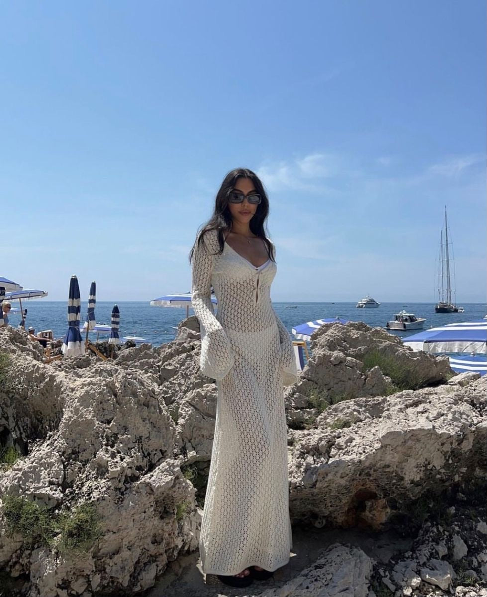 Boho Strick Strandkleid