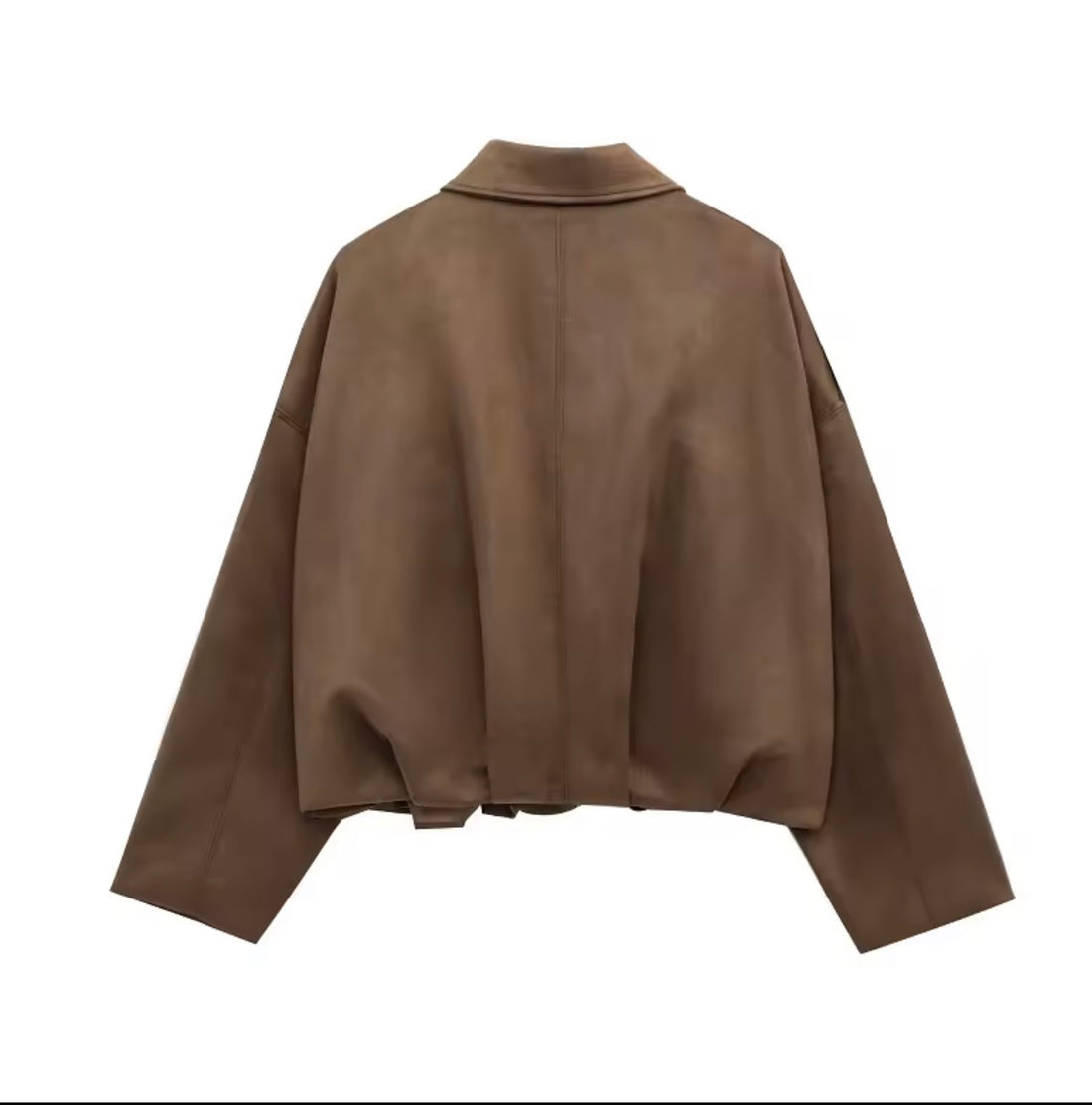 Oversize Damen Lederjacke Vintage Look – Herbst Winter Übergangsjacke