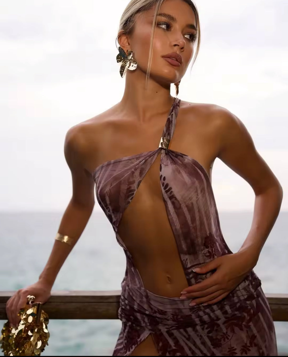 Boho Beach Goddess Cut-Out Maxi Dress